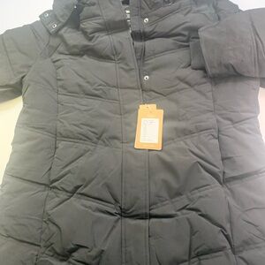 Wantdo Winter Parka Puffer Coat Removable Fur Hood Large Black NWT